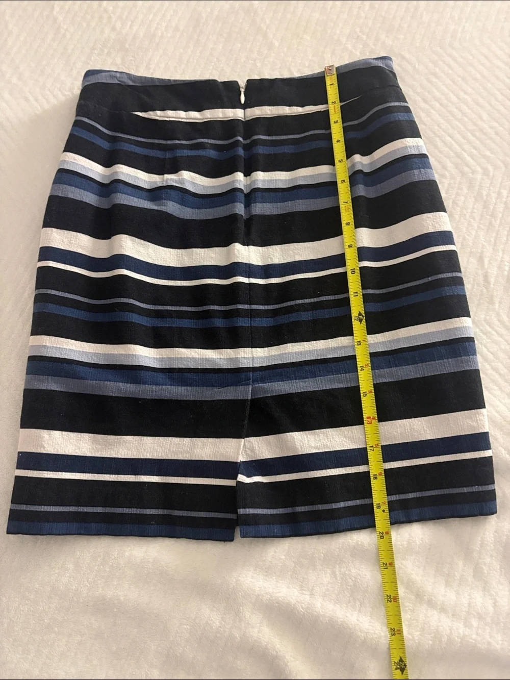 Banana Republic Black, Navy and White Striped Pencil Skirt